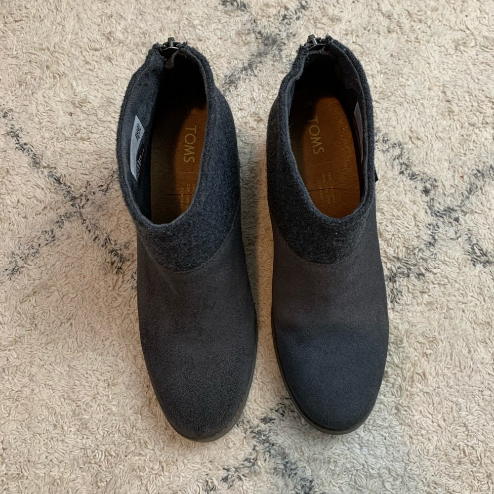 Toms Grey Booties Size 7